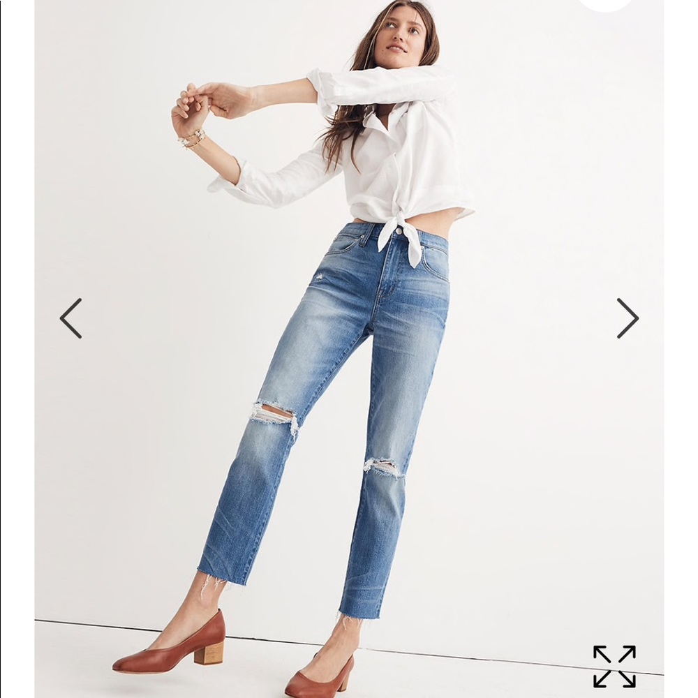 Madewell High-Rise Slim Crop Boyjean: Knee-Rip Ed.